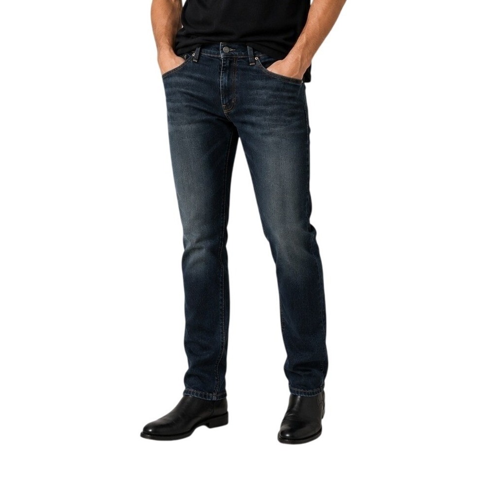 Levis 505 Dark Wash Indigo Blue Regular Fit Straight Leg‎ Jeans Men's W34 L30